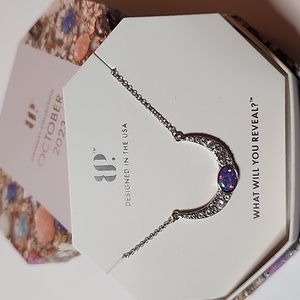 Bomb Party Necklace Rhodium lab fire opal